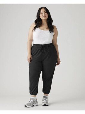 Levi's Off-Duty High Rise Relaxed Jogger Pants Cotton Black Plus Size 20W $60